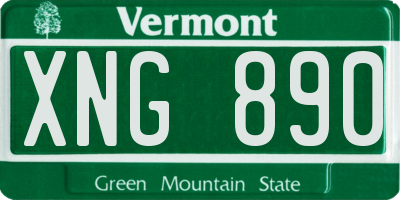 VT license plate XNG890
