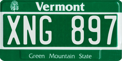 VT license plate XNG897