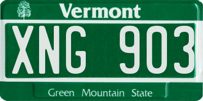 VT license plate XNG903
