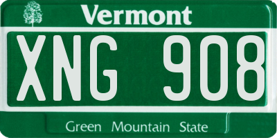 VT license plate XNG908