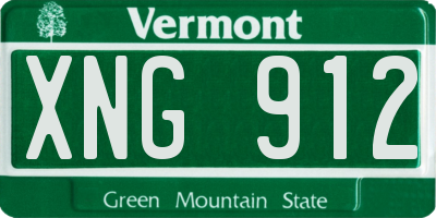 VT license plate XNG912