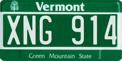 VT license plate XNG914