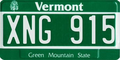VT license plate XNG915