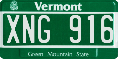 VT license plate XNG916