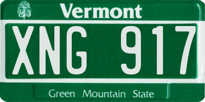 VT license plate XNG917