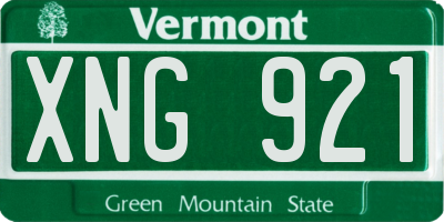 VT license plate XNG921