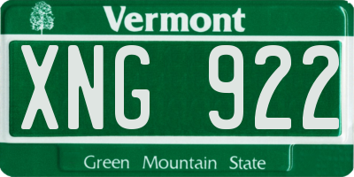 VT license plate XNG922