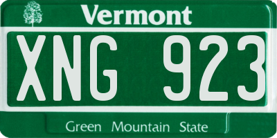 VT license plate XNG923