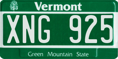 VT license plate XNG925