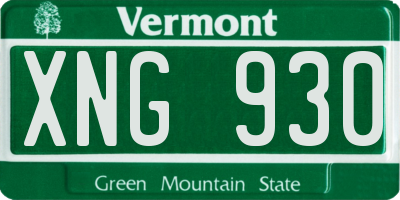 VT license plate XNG930