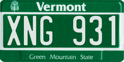 VT license plate XNG931