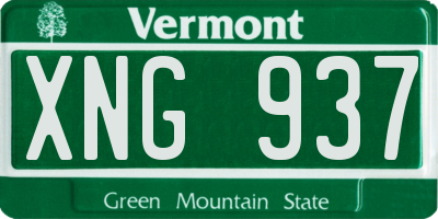 VT license plate XNG937