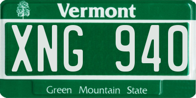 VT license plate XNG940