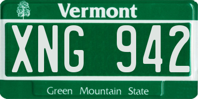 VT license plate XNG942