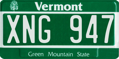 VT license plate XNG947
