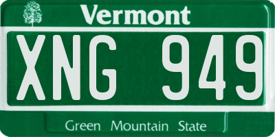 VT license plate XNG949
