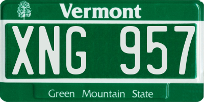 VT license plate XNG957