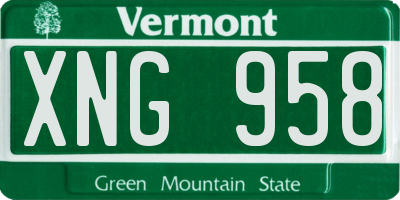 VT license plate XNG958