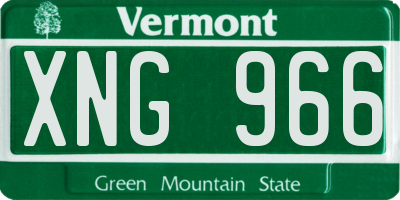 VT license plate XNG966
