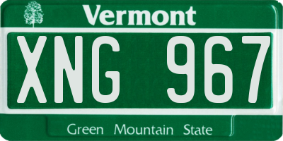 VT license plate XNG967
