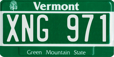 VT license plate XNG971