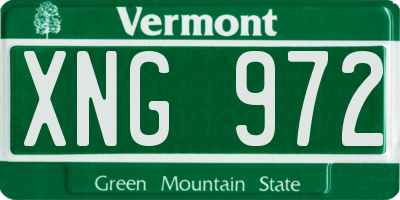 VT license plate XNG972