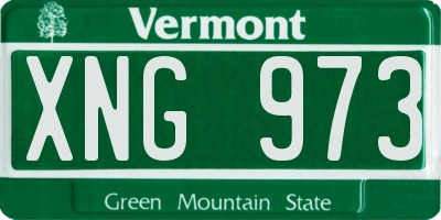 VT license plate XNG973