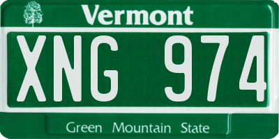 VT license plate XNG974