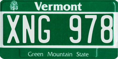 VT license plate XNG978