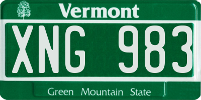 VT license plate XNG983