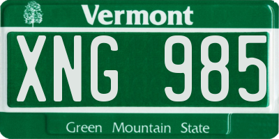 VT license plate XNG985