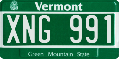 VT license plate XNG991