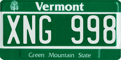 VT license plate XNG998