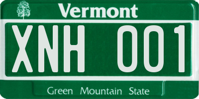 VT license plate XNH001