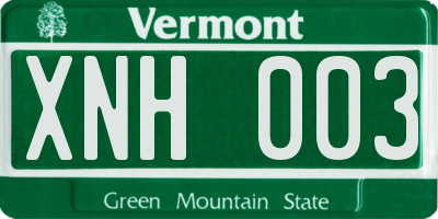 VT license plate XNH003