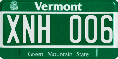 VT license plate XNH006