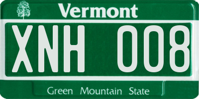 VT license plate XNH008