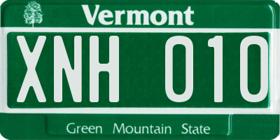 VT license plate XNH010