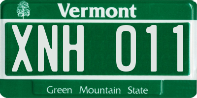 VT license plate XNH011