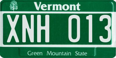 VT license plate XNH013