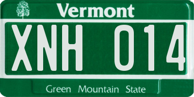 VT license plate XNH014