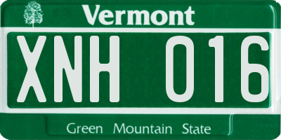 VT license plate XNH016