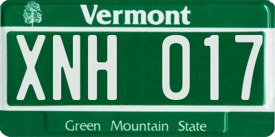 VT license plate XNH017