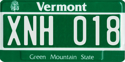 VT license plate XNH018