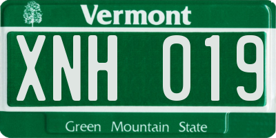 VT license plate XNH019