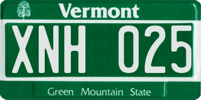 VT license plate XNH025