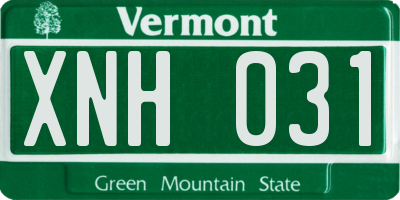 VT license plate XNH031