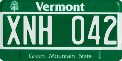 VT license plate XNH042