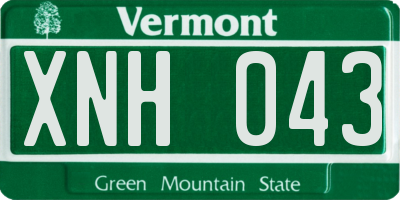 VT license plate XNH043