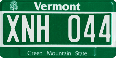 VT license plate XNH044